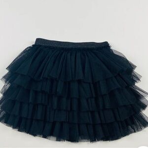 Zara kids black 5 layer tulle black skirt with elastic waist band. Size 7